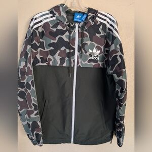 Adidas Originals Rare Camo Windbreaker Jacket Camouflage Green Men's Size M
